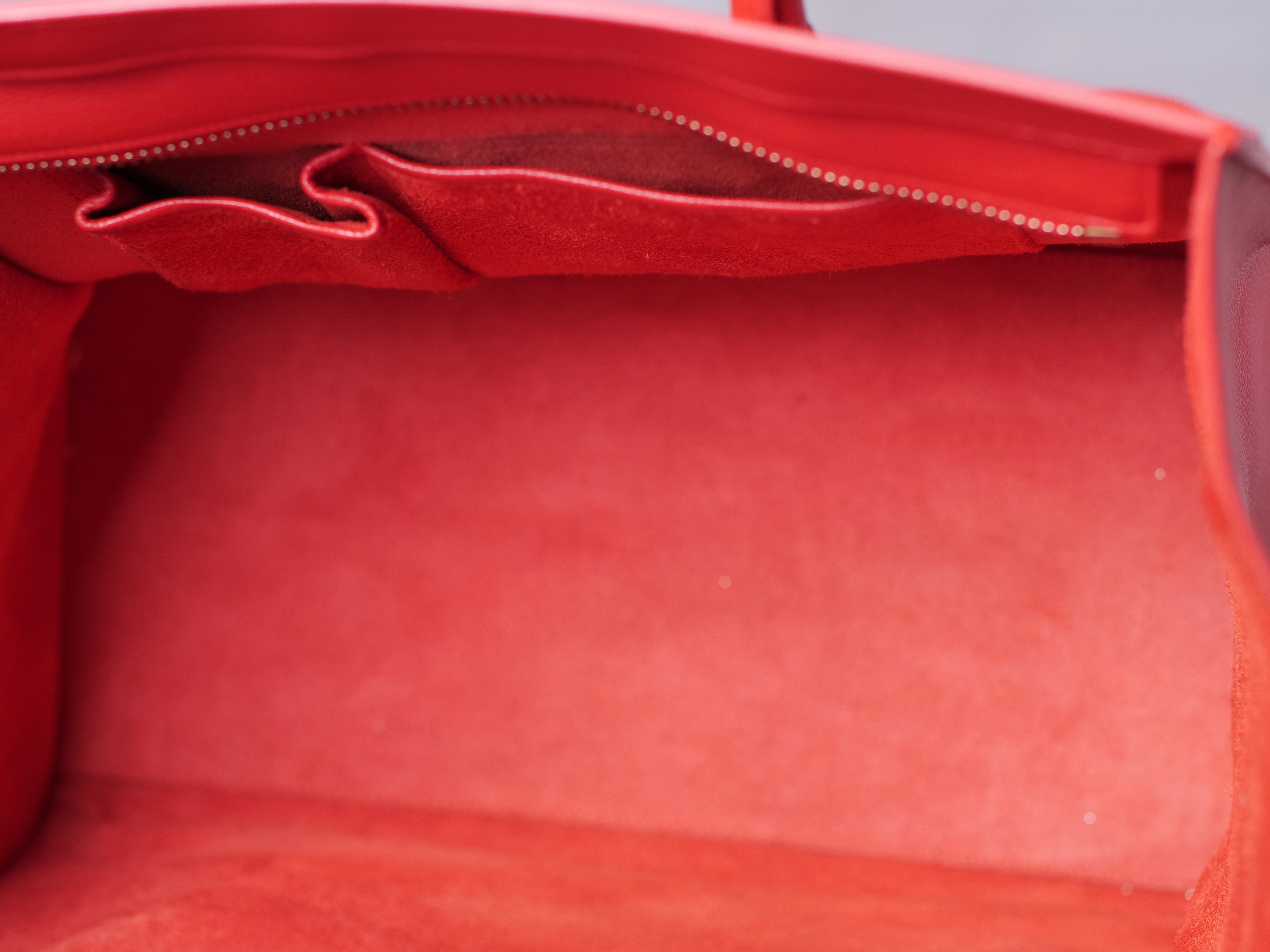 Bolsa Celine Luggage Micro de Cuero Rojo