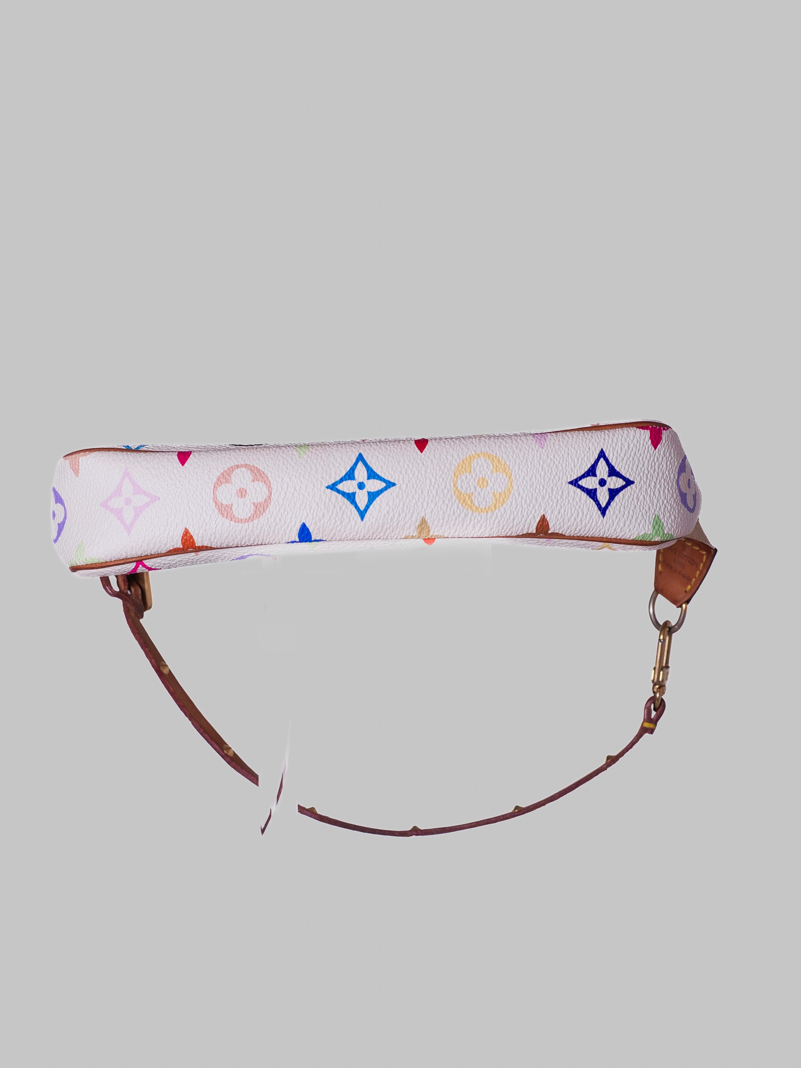 Louis Vuitton x Takashi Murakami Pochette Multicolor Blanca
