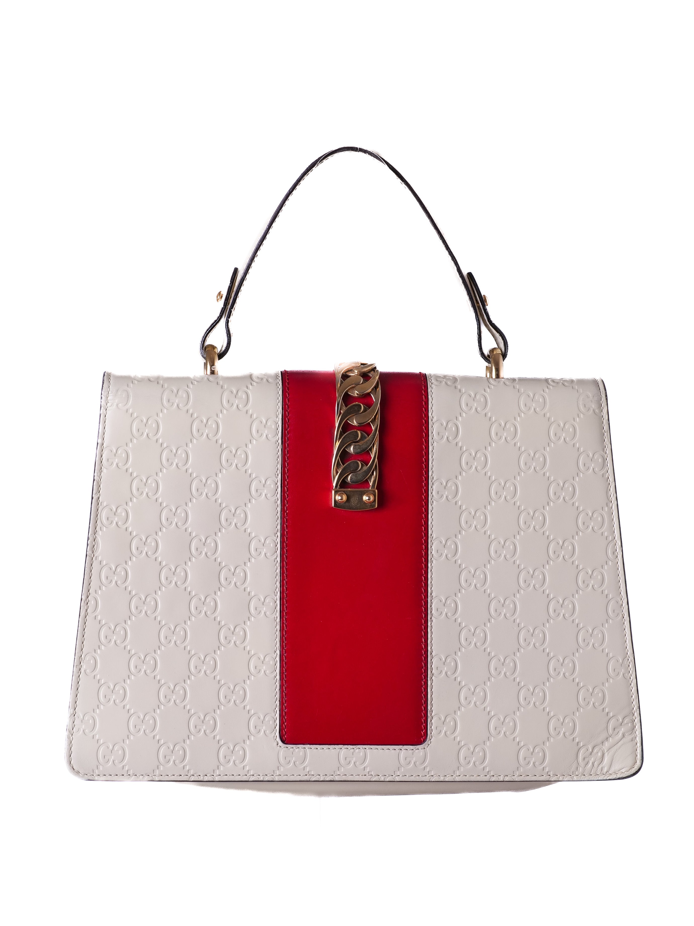 Gucci Sylvie GG en piel grabada – Bolsa de asa superior